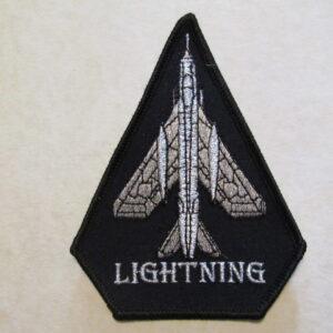 Lightning Pentagon Silver/Black Cloth Badge
